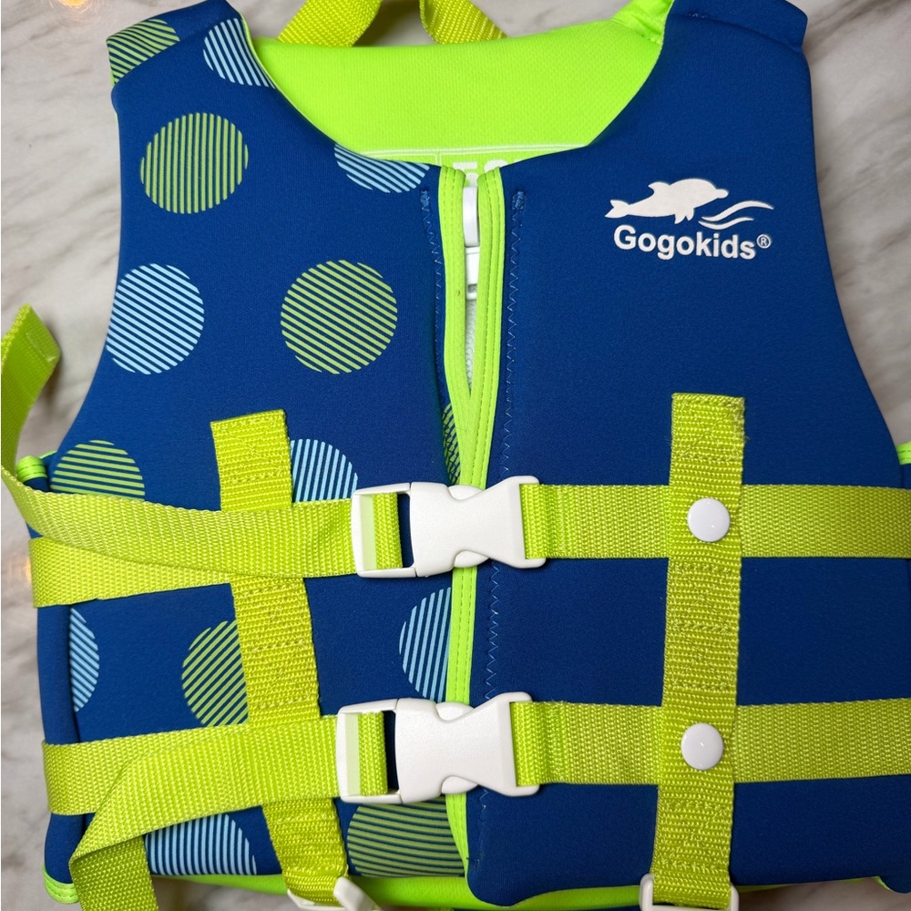 GogoKids Blue and Green Kids Swim Vest